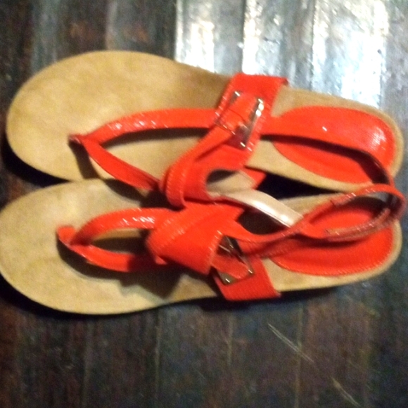Orange wedge sandals - Picture 1 of 3